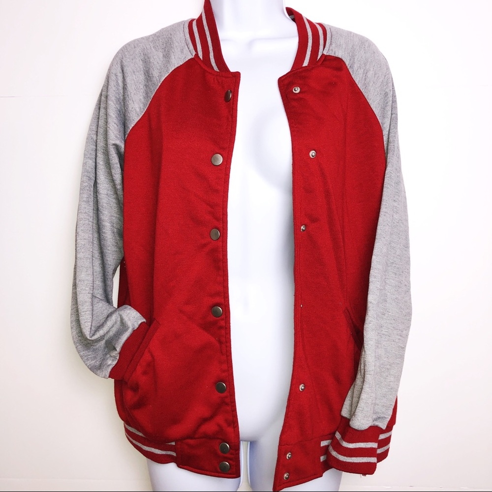 NWOT Red and grey letterman jacket athletic